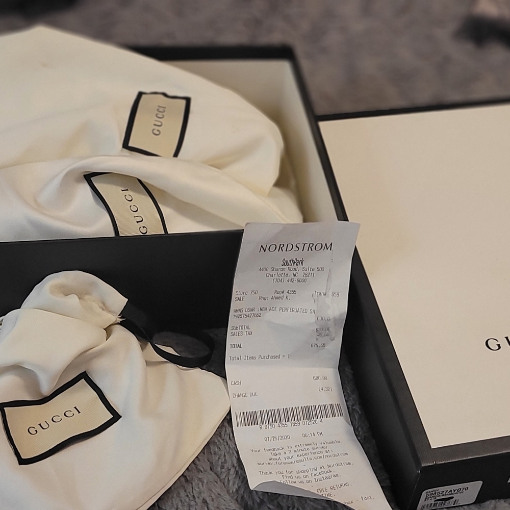 Gucci sneakers pink n white 37